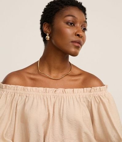 Blusa Hombro a Hombro en Voile con Manga Amplia 4