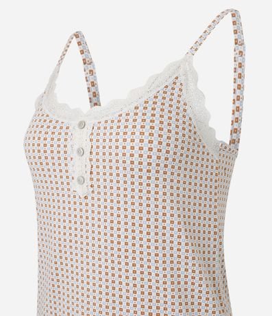 Pijama Short Doll Cuadriculado con Encaje 5