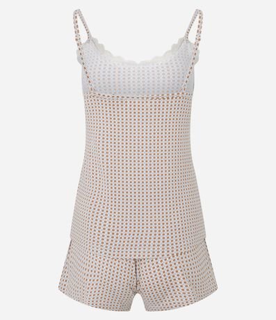 Pijama Short Doll Cuadriculado con Encaje 6