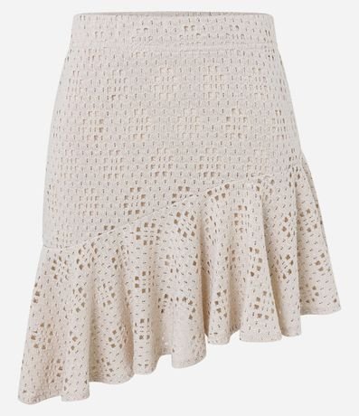 Pollera Ajustada Corta con Punto Cutout y Bajo de Volado 8