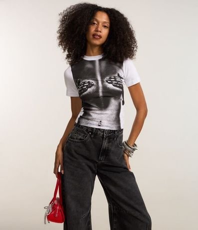 Pantalón Barrel en Jeans con Recortes en la Parte Baja 3