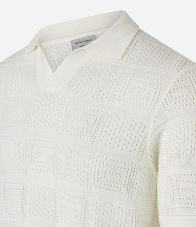 Remera Polo en Algodón con Textura Patchwork 2