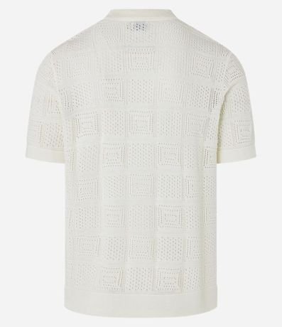 Remera Polo en Algodón con Textura Patchwork 3