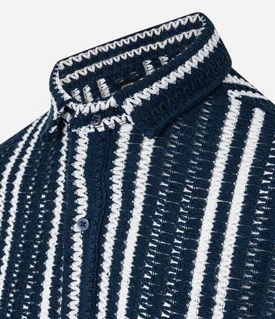 Camisa en Punto con Estampa de Rayas y Texturizadas 8