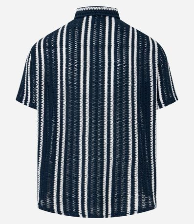 Camisa en Punto con Estampa de Rayas y Texturizadas 9