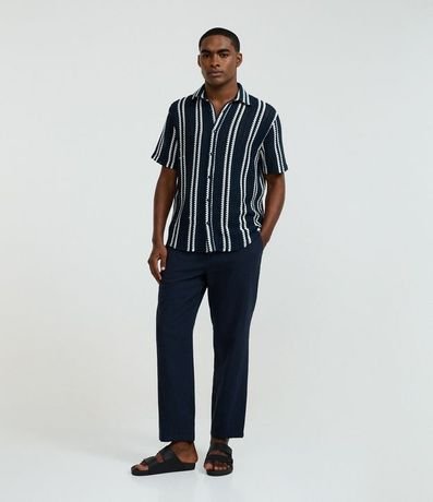 Camisa en Punto con Estampa de Rayas y Texturizadas 2