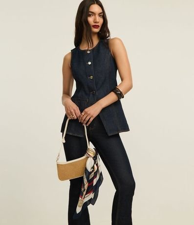 Pantalón Bootcut en Jeans Raw con Cintura Alta 2