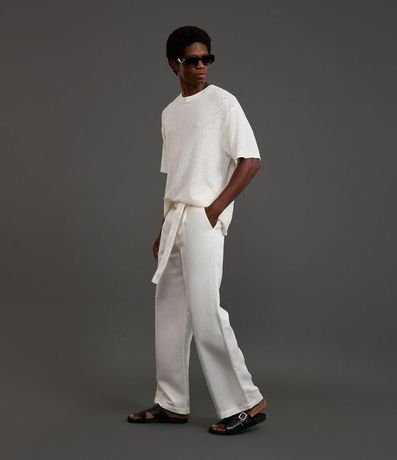 Pantalón Wide Leg en Liocel con Cinturón Sastre