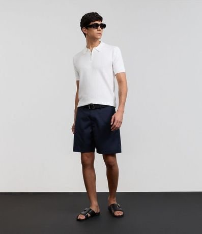 Polo Slim en Viscosa Texturizada con Cremallera 2