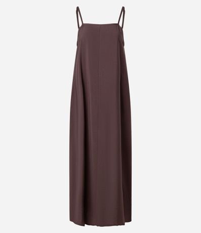 Vestido Largo y Recto en Crepé con Bolsillos 4