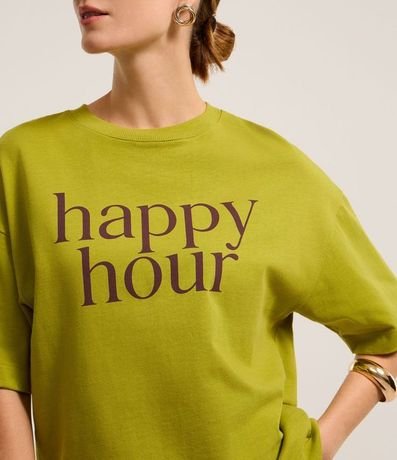 Remera en Malla con Lettering Happy Hour 3