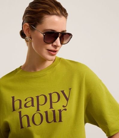 Remera en Malla con Lettering Happy Hour 4