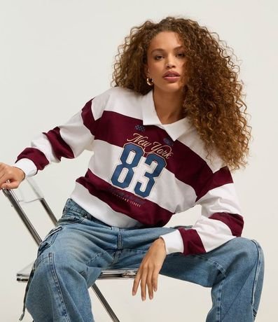 Blusa Sportcore con Cuello Solapa y Rayas Bold 1