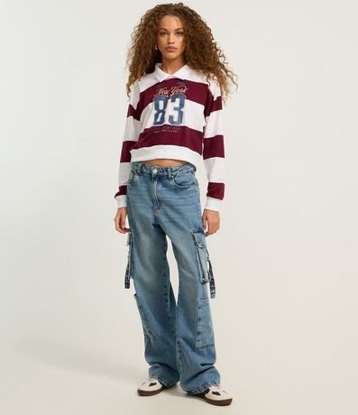 Blusa Sportcore con Cuello Solapa y Rayas Bold 2