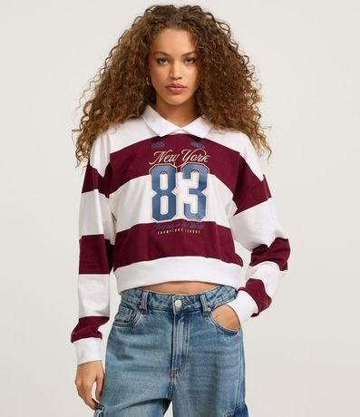 Blusa Sportcore con Cuello Solapa y Rayas Bold 3