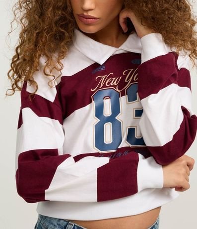 Blusa Sportcore con Cuello Solapa y Rayas Bold 4