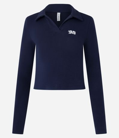 Blusa en Algodón con Cuello Polo y Bordado 98 5