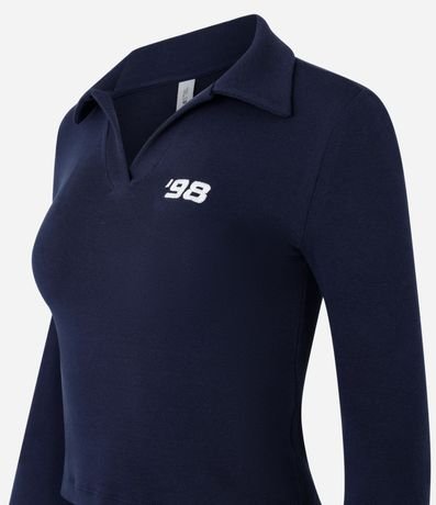 Blusa en Algodón con Cuello Polo y Bordado 98 6