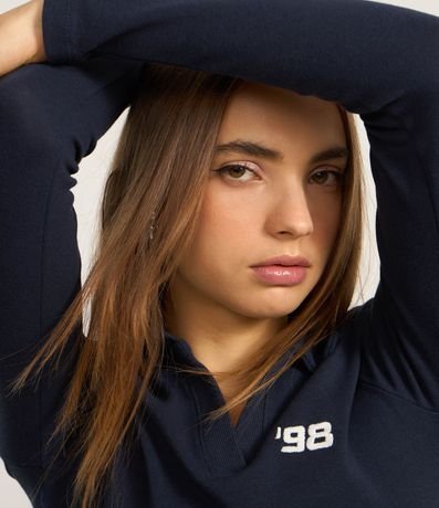 Blusa en Algodón con Cuello Polo y Bordado 98 3