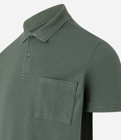 Camisa Polo Regular en Algodón con Bolsillo Texturizada 2