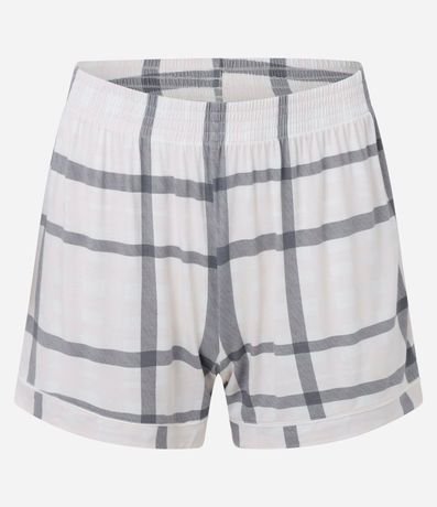 Pijama Short Doll en Viscosa con Pequeño Bolsillo y Short de Cuadros 7