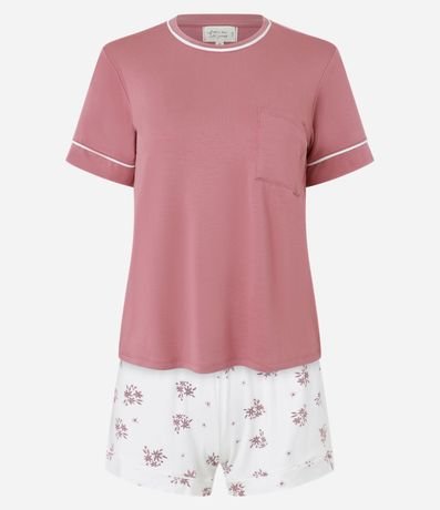 Pijama Short Doll en Viscosa con Short Estampado Floral