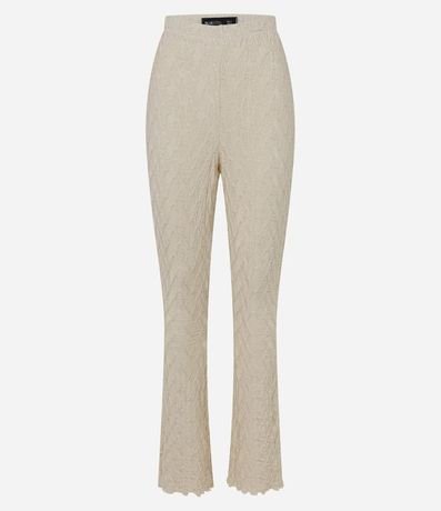 Pantalón Flare Texturizado con Bajo Ondulado 7