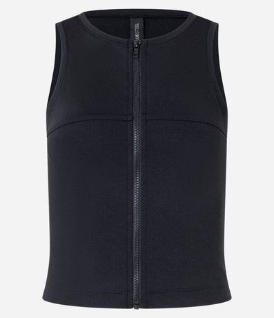 Blusa en Microfibra Sin Manga y con Cremallera Delantero 4