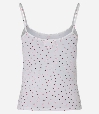 Blusa de Pijama Bretel Fino en Microfibra con Estampa de Mini Corazones 7
