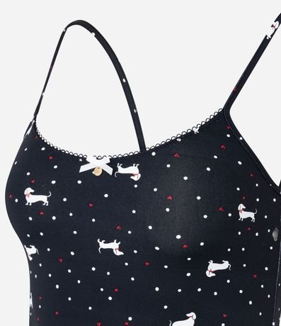 Blusa de Pijama Bretel Fino en Microfibra con Estampa Mini Perritos 6