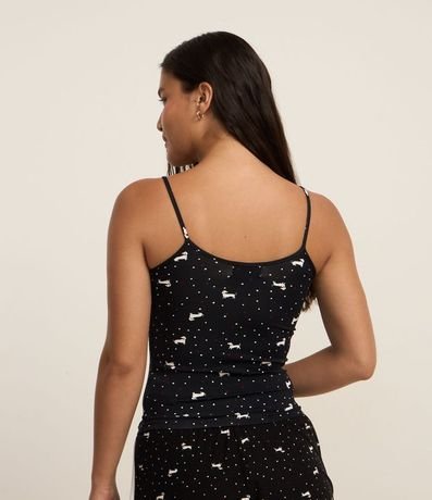 Blusa de Pijama Bretel Fino en Microfibra con Estampa Mini Perritos 4