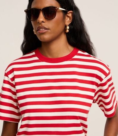 Remera Oversized en Algodón con Rayas Horizontales 3