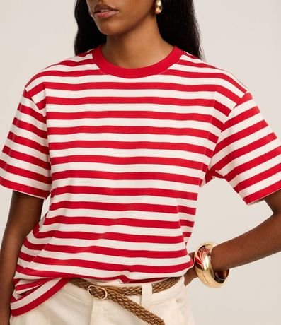 Remera Oversized en Algodón con Rayas Horizontales 6