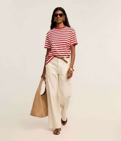 Remera Oversized en Algodón con Rayas Horizontales 4