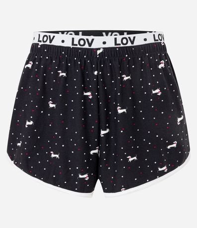 Short de Pijama con Cintura elástica Contrastante y Estampa de Perritos 5