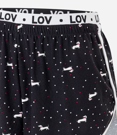 Short de Pijama con Cintura elástica Contrastante y Estampa de Perritos 6