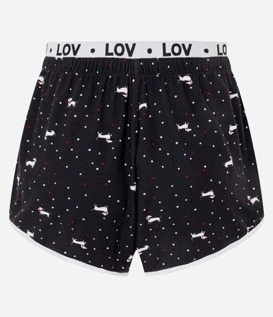 Short de Pijama con Cintura elástica Contrastante y Estampa de Perritos 7