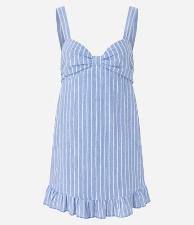 Vestido Corto con Rayas Finas y Escote Corazón 6