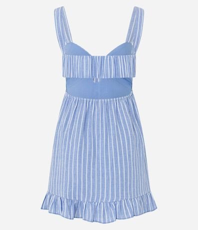 Vestido Corto con Rayas Finas y Escote Corazón 7