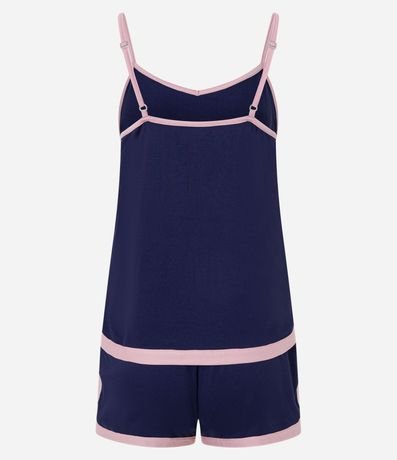 Pijama Short Doll con Bretel Fino y Bieses Contrastes 6