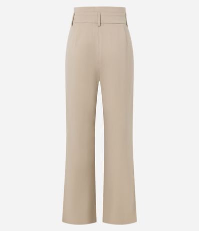 Pantalón Recto Sastrería con Medio Cinturón Incorporado 7