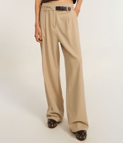 Pantalón Recto Sastrería con Medio Cinturón Incorporado 3