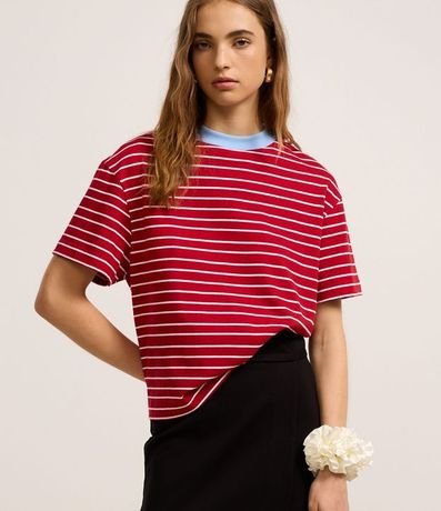Remera Rayada en Malhão con Cuello Contrastante 2