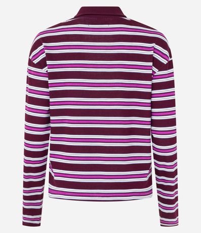 Blusa en Algodón con Rayas y Cuello Polo 6