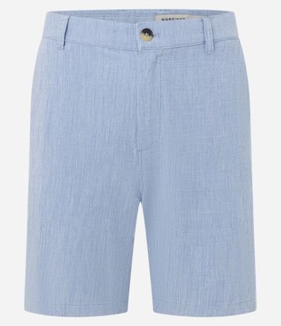 Bermuda Recta en Algodón con Textura