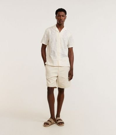 Camisa Comfort en Algodón con Bordado Floral y Texturizada 5