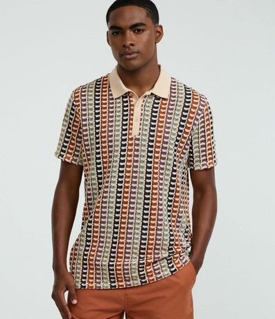 Camisa Polo Comfort en Jacquard con Textura Ondulada