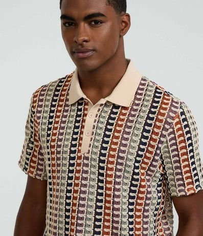 Camisa Polo Comfort en Jacquard con Textura Ondulada 4