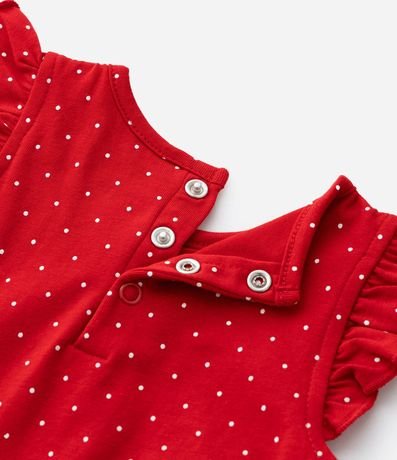 Vestido Body Infantil con Estampa de Lunares y Bordado de Cereza con Caritas - Talle 0 a 18 meses 4