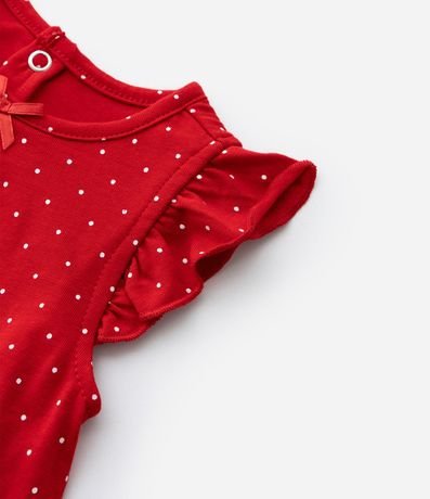 Vestido Body Infantil con Estampa de Lunares y Bordado de Cereza con Caritas - Talle 0 a 18 meses 5